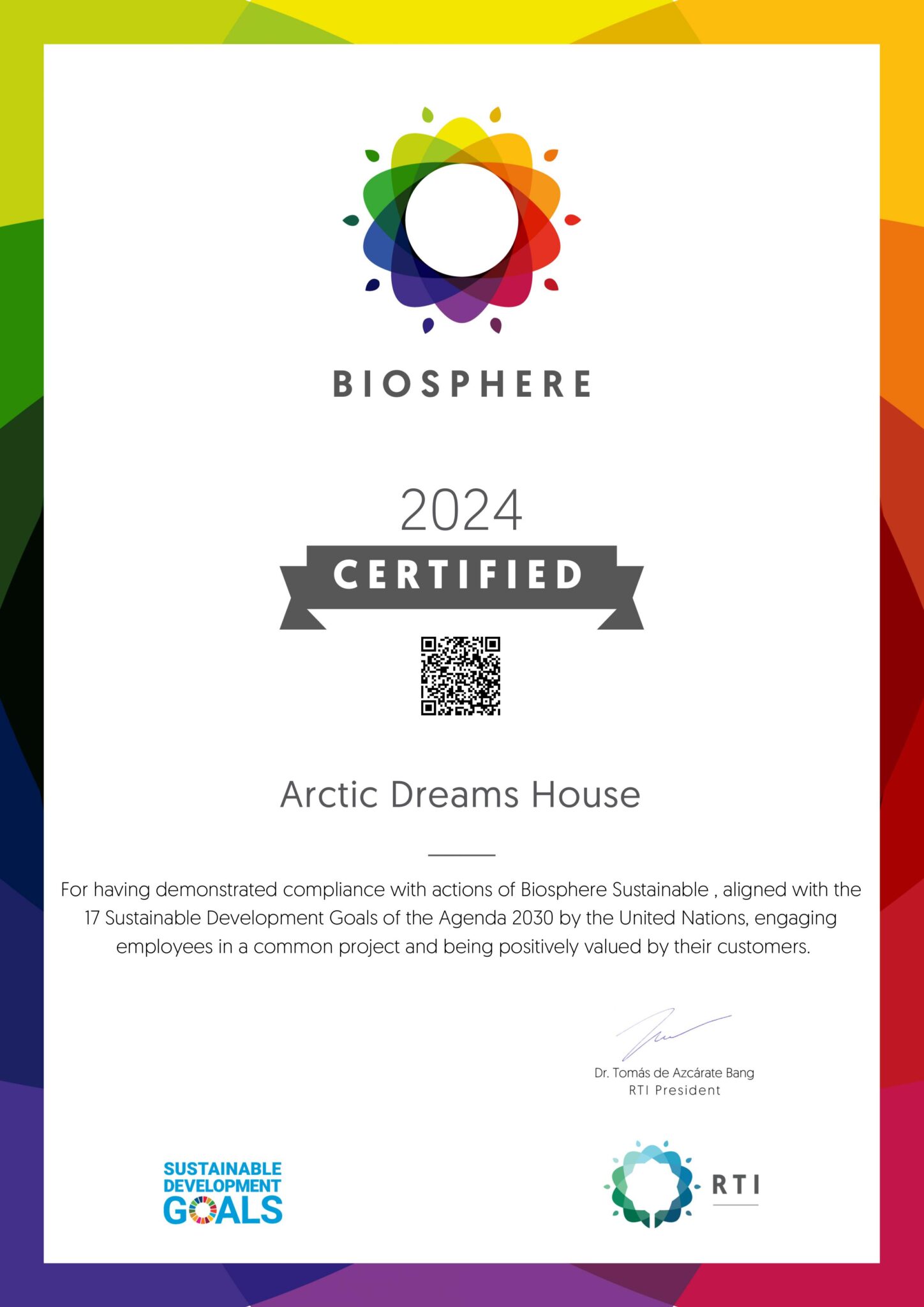 Biosphere certificate